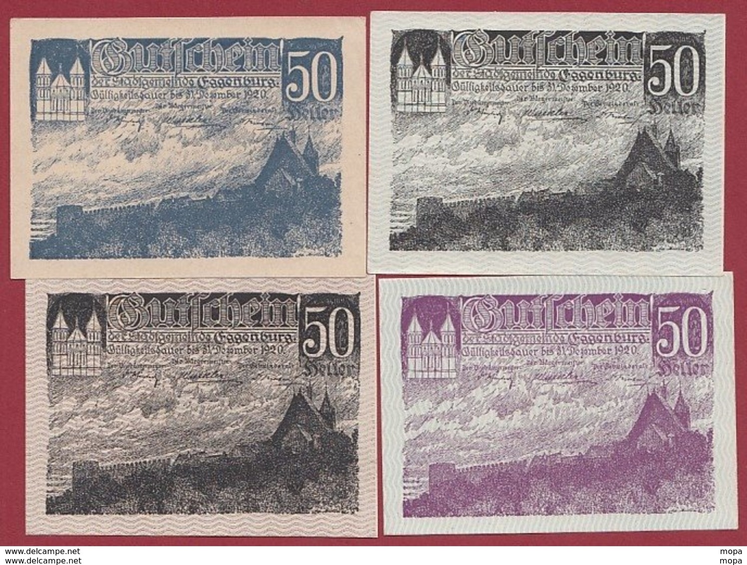 Autriche 4 Notgeld Stadt Eggenburg Dans L 'état N °36 - Oesterreich