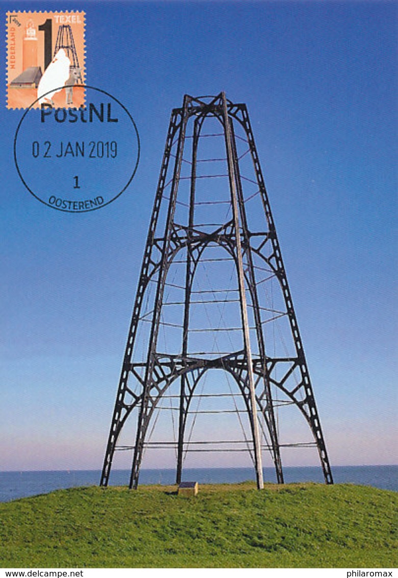 D38756 CARTE MAXIMUM CARD RRR FD 2019 NETHERLANDS - WADDEN ISLAND TEXEL - SEA BEACON TOWER IJZEREN KAAP CP ORIGINAL - Vuurtorens