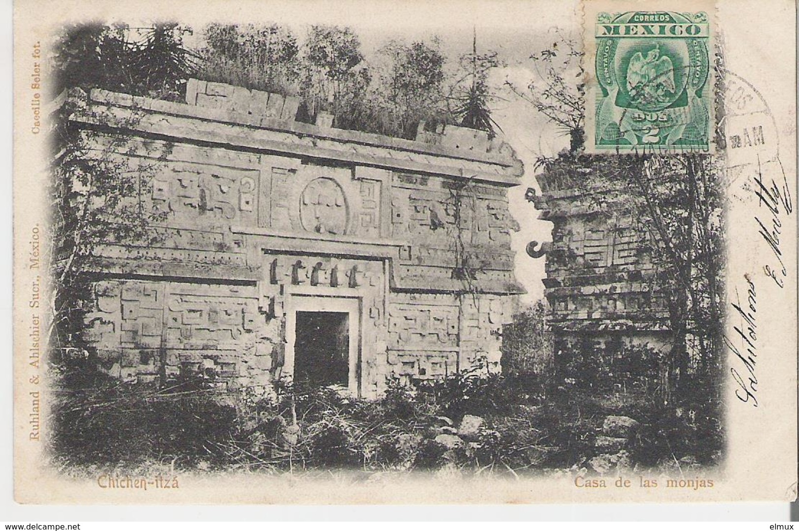 MEXIQUE - CHICHEN ITZA. CPA Voyagée En 1906 Casas De Las Monjas - Mexico