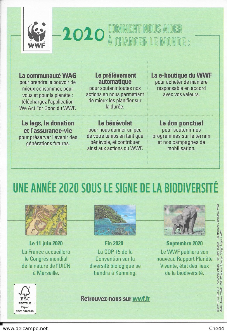 Dépliant WWF. 2020 Préserver La Planète. (Voir Commentaires) - Briefe U. Dokumente