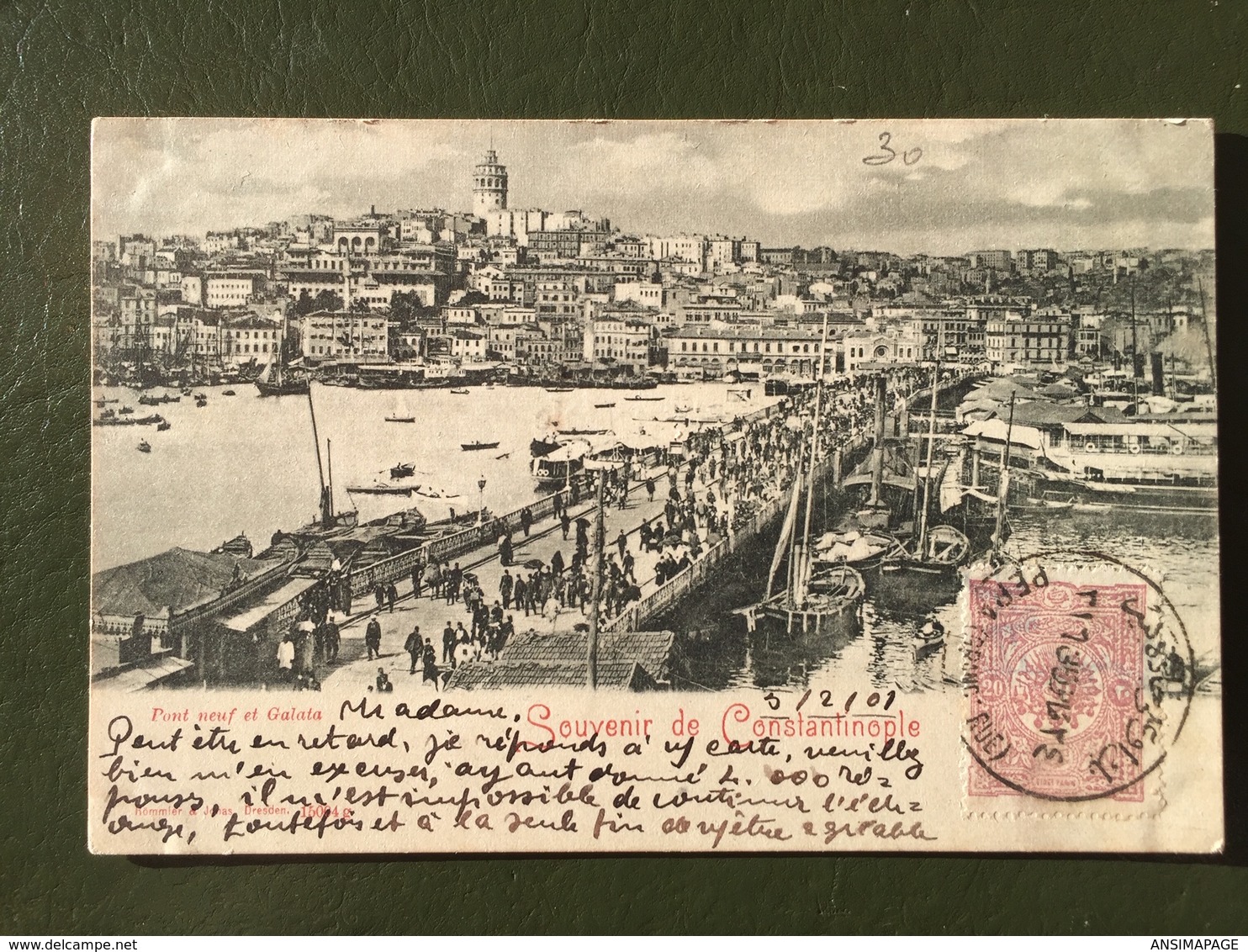 Souvenir De Constantinople-Pont Neuf Et Galata - Turquie