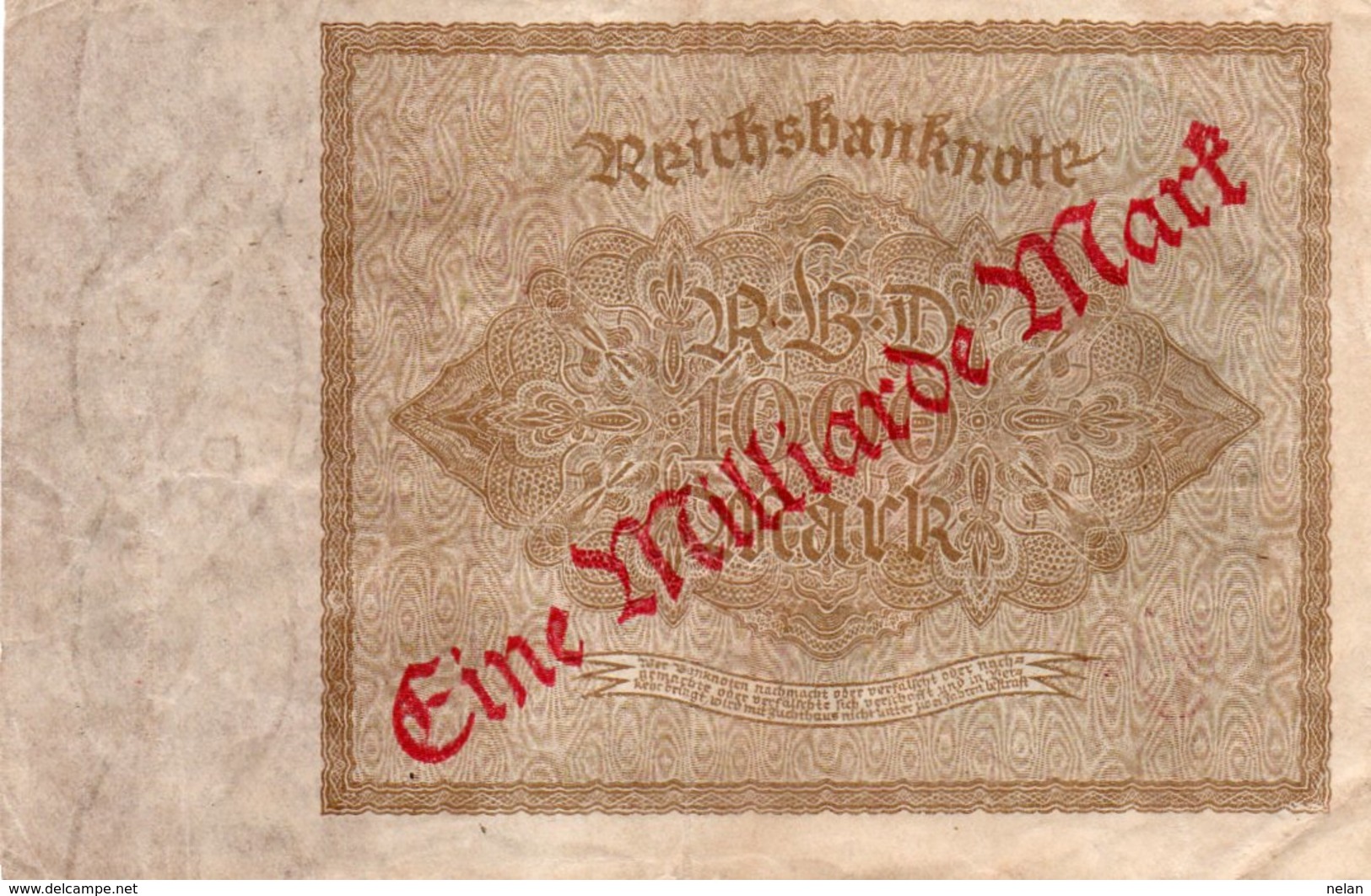 GERMANY - EINE MILLIARDE MARK  1922   P-113a.2  VF - 1 Milliarde Mark