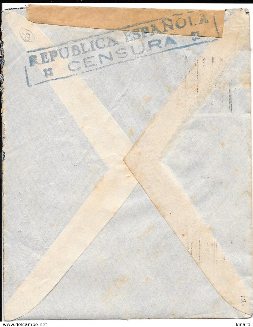 LETTRE REPUBLICA ESPANOLA.  CENSURE. 1938..BARCELONA MUNTANER.. N°738-749-753..  TBE..SCAN - Republicans Censor Marks