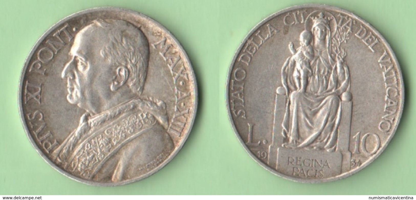 10 Lire 1934 Papa Pio XI Vaticano - Vaticano