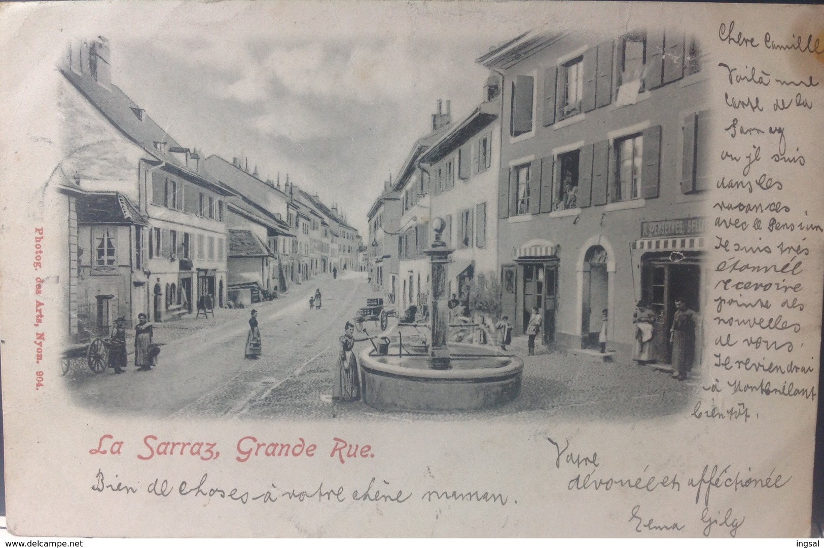 Switzerland,.......LA SARRAZ.......".Grande Rue "......ca. 1900 - La Sarraz