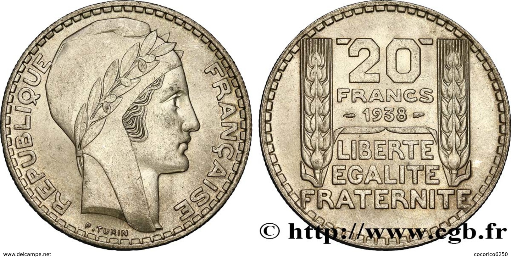 20 FRANCS ARGENT TURIN 1938 - Sonstige & Ohne Zuordnung