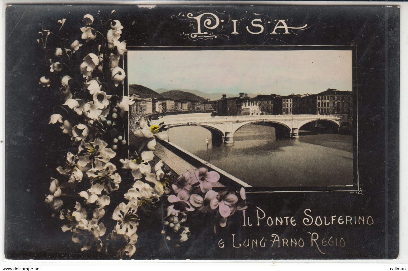 PISA IL PONTE SOLFERINO E LUNGARNO REGIO - CARTOLINA ORIGINALE NON SPEDITA - Pisa