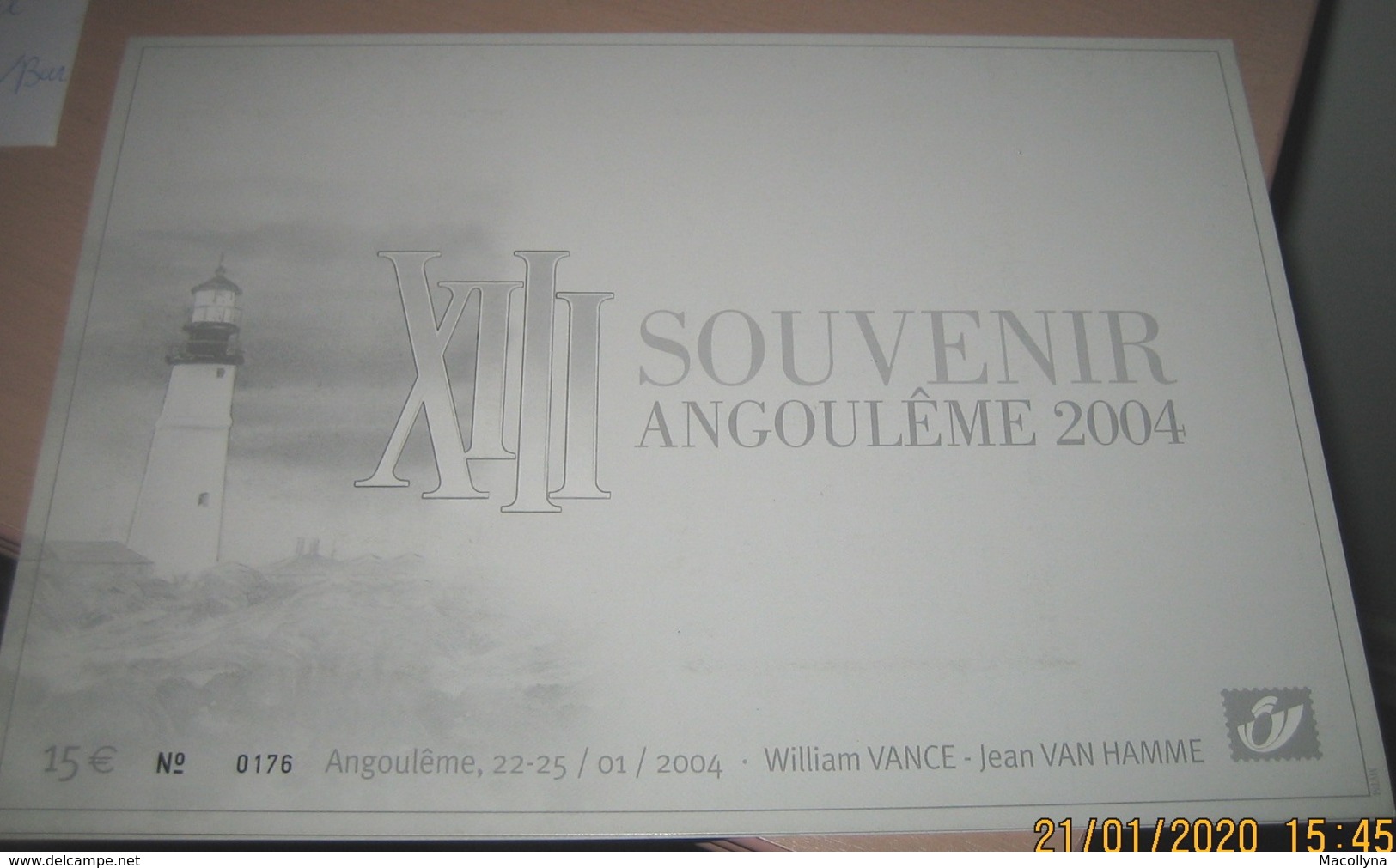 3233 BD Angoulème Pochette Souvenir Pleine Rare XIII De William Vance (1935) Et Jean Van Hamme Scénariste 1 - Souvenir Cards - Joint Issues [HK]