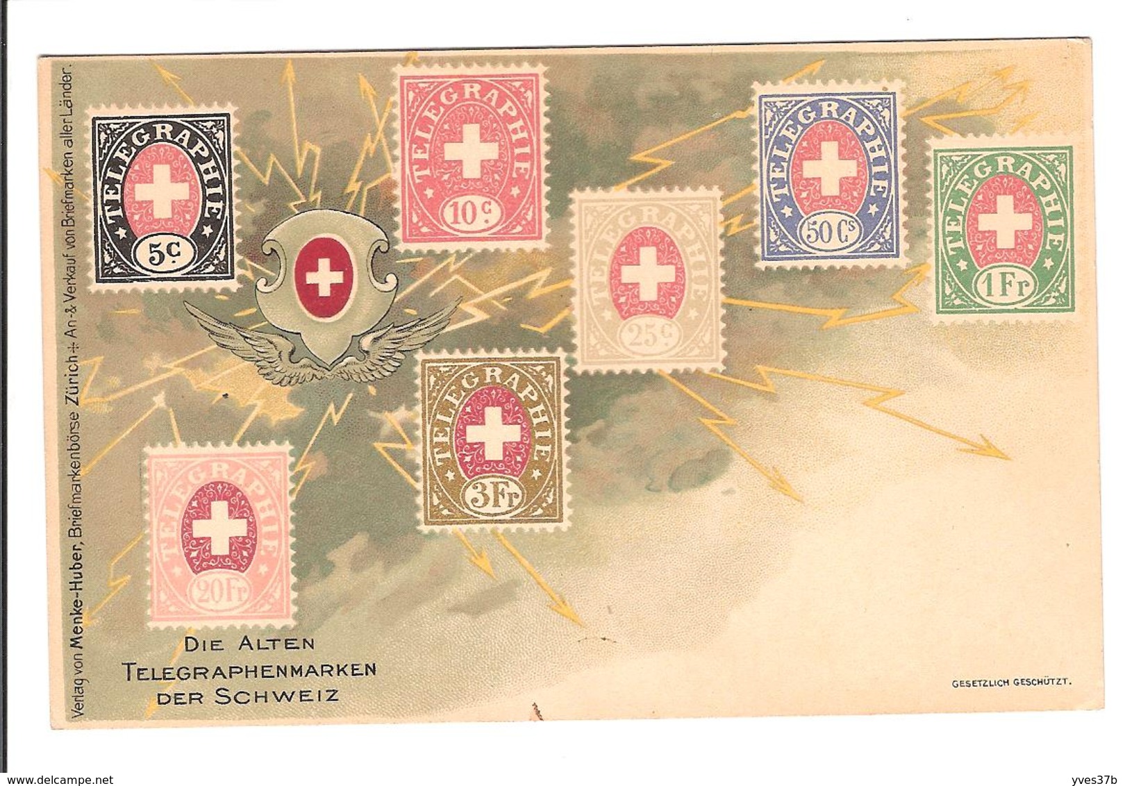 SUISSE - TIMBRES TELEGRAPHES - Die Alten Telegraphenmarken Ders Schweiz - Timbres (représentations)