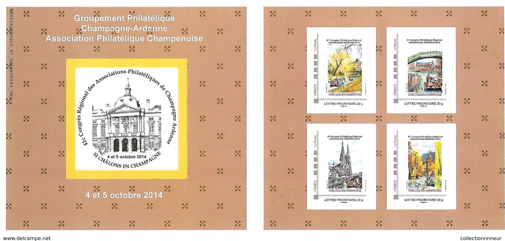 FRANCE CARNET COLLECTOR CHALONS EN CHAMPAGNE CONGRES 2014 NON PLIE TB VOIR SCANS - Collectors