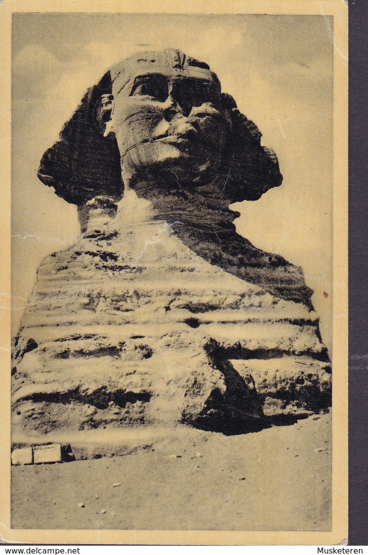 Egypt PPC Cairo Le Caire The Sphinx At Giza No. 404 CAIRO 1947 Sweden (2 Scans) - Le Caire