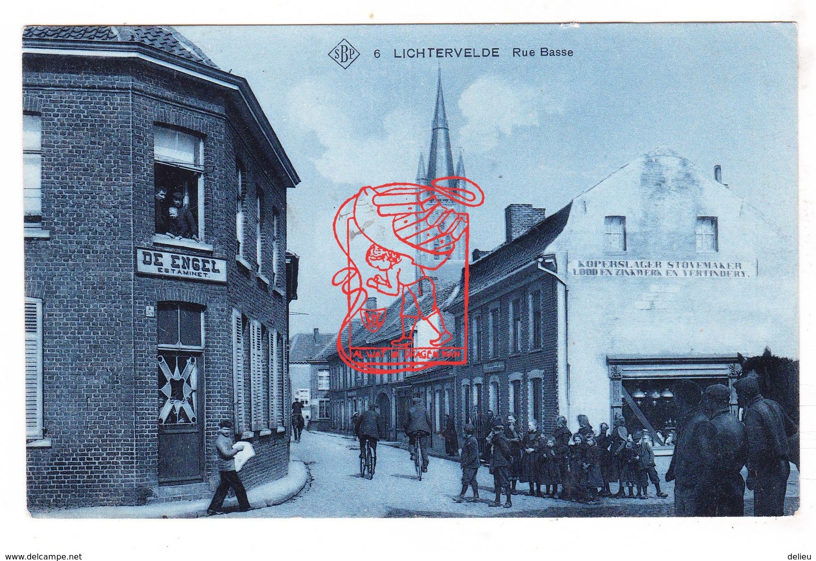 PK 2x Lichtervelde - Sint-Jacob De Meerderekerk & Rue Basse 1909 / Estaminet De Engel / Ed. SBP - Lichtervelde