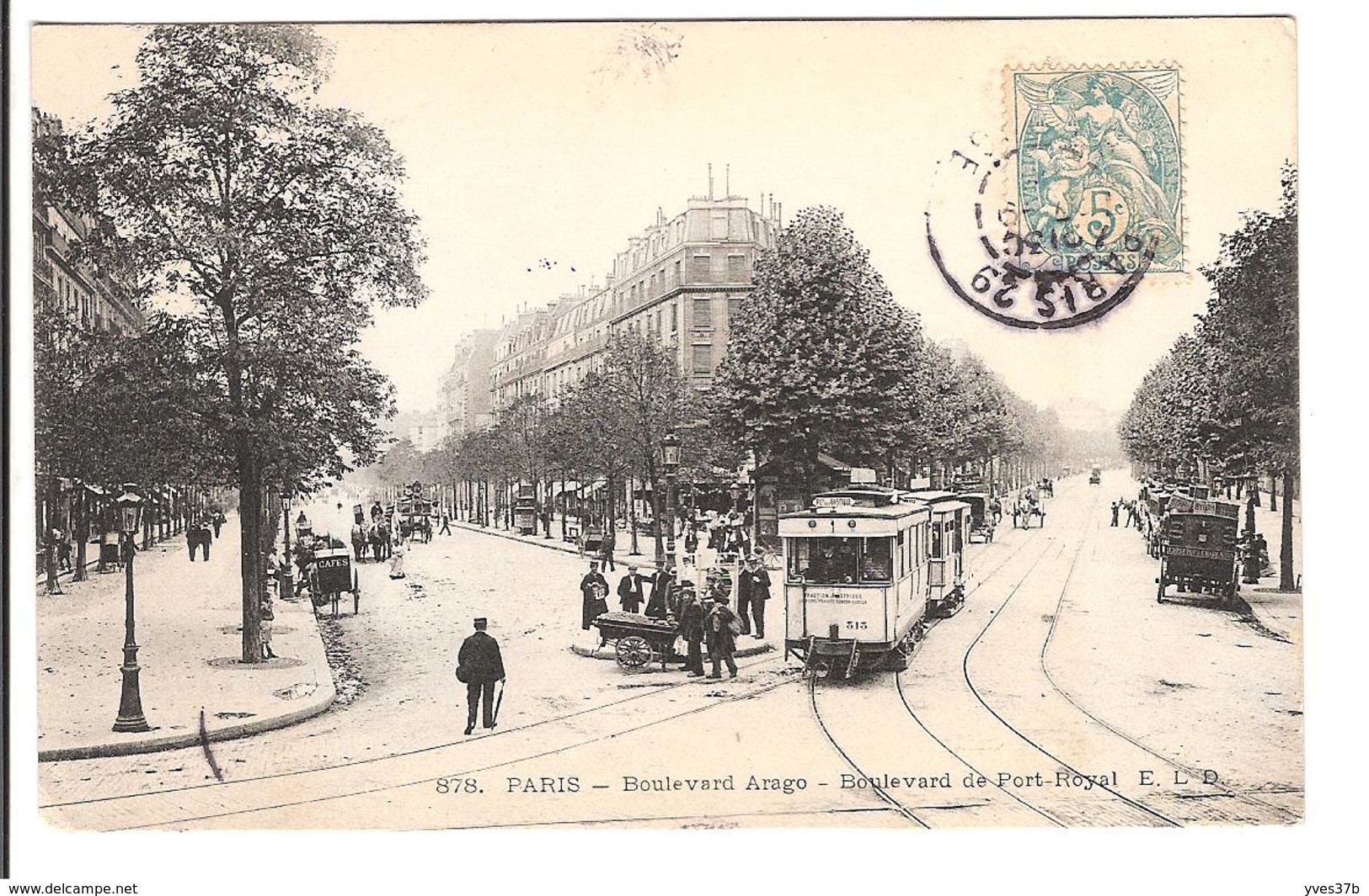PARIS - Boulevard Arago - Boulevard De Port-Royal - Tramways - Transport Urbain En Surface