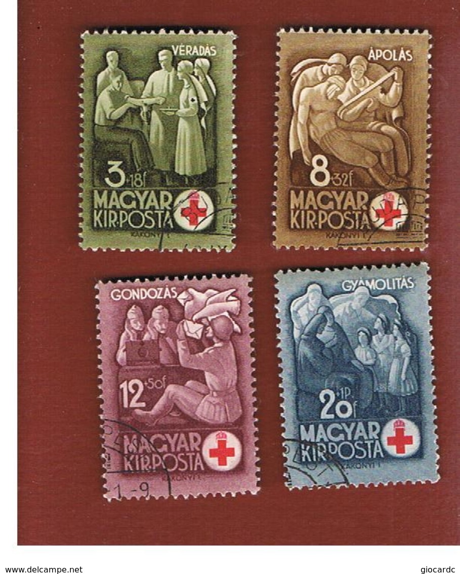 UNGHERIA (HUNGARY)  -  SG  717.720    -  1942  RED CROSS FUND (COMPLET SET OF 4) - USED° - Gebraucht