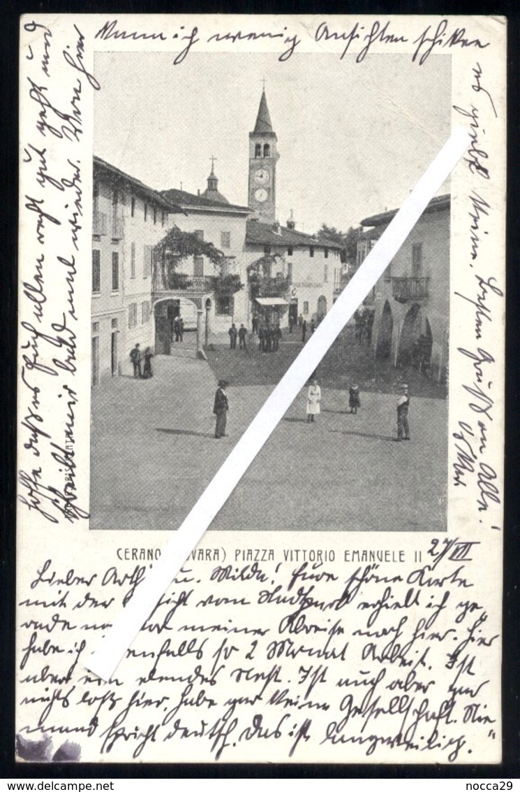 CERANO - NOVARA - 1907 - PIAZZA VITTORIO EMANUELE - BELLA ANIMAZIONE! - Novara