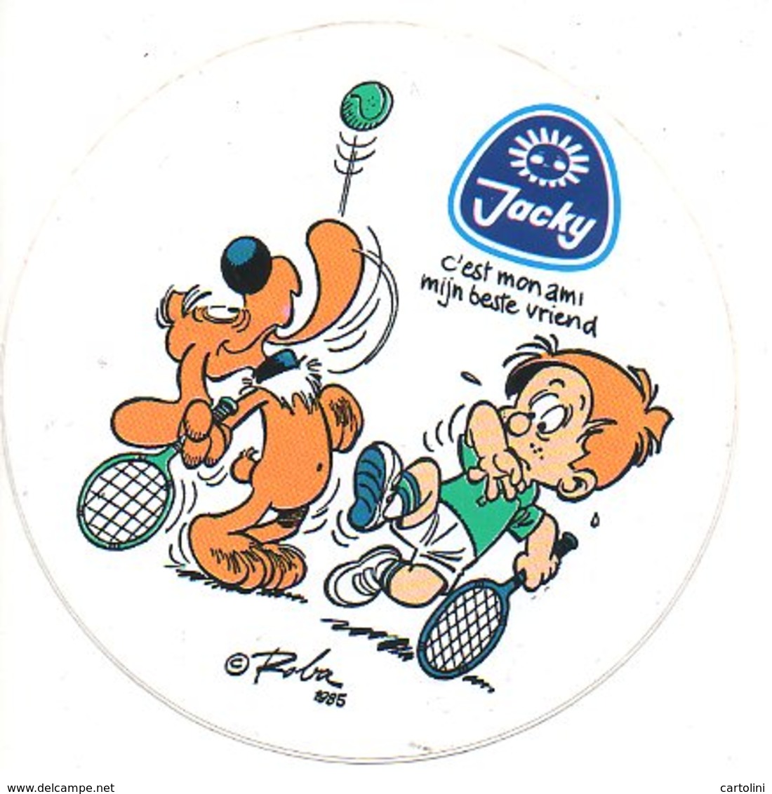 Sticker Autocollant Bollie Billie Boule Bill ROBA 1985 Jacky Kaas Fromage Reclame Publiciteit Publicité Tennis - Stickers