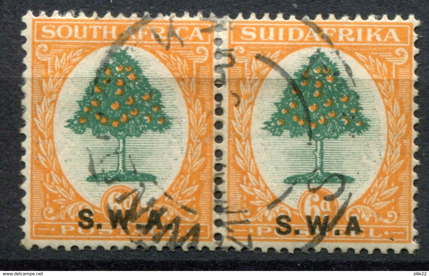 Südwestafrika South West Africa Mi# 122-123 Paar Gestempelt Ohne Punkt Hinter A - South West Africa (1923-1990)