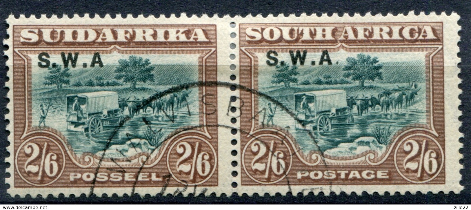 Südwestafrika South West Africa Mi# 126-127 Paar Gestempelt Ohne Punkt Hinter A - South West Africa (1923-1990)