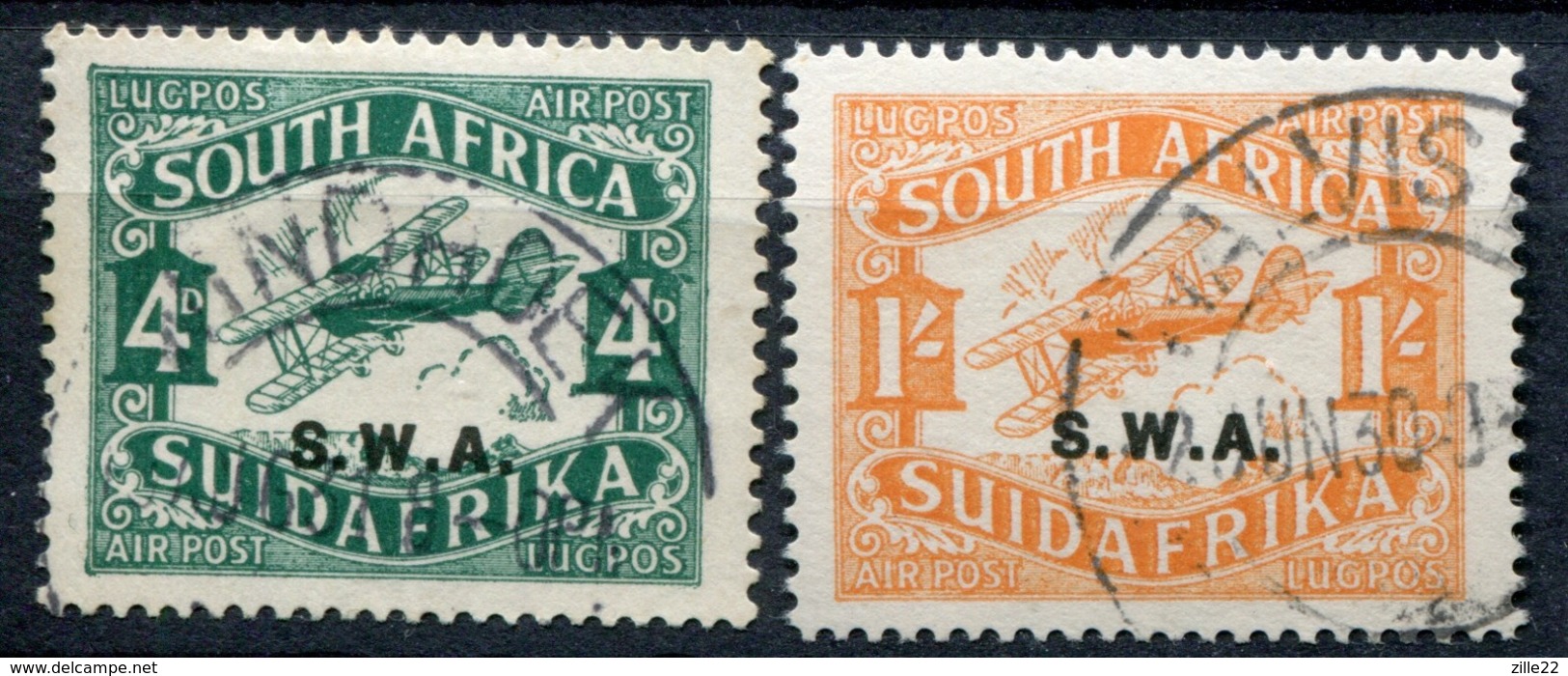 Südwestafrika South West Africa Mi# 136/137 II Gestempelt Airmail - South West Africa (1923-1990)