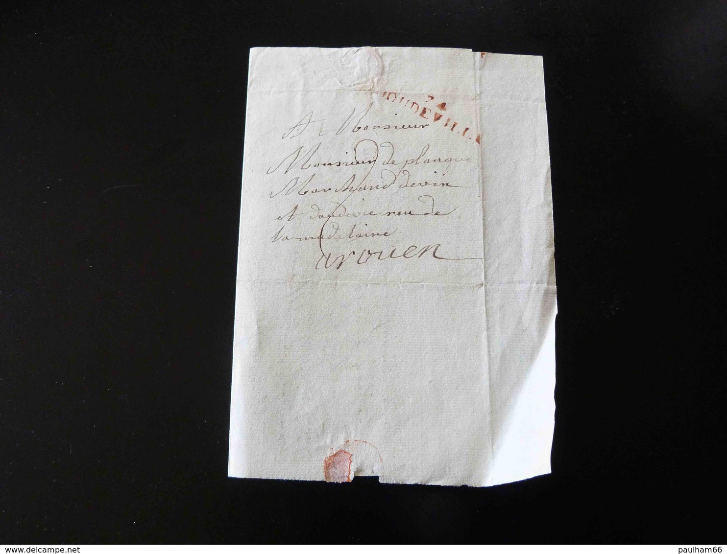 LETTRE DE DOUDEVILLE POUR ROUEN -  1814  - - 1801-1848: Vorläufer XIX