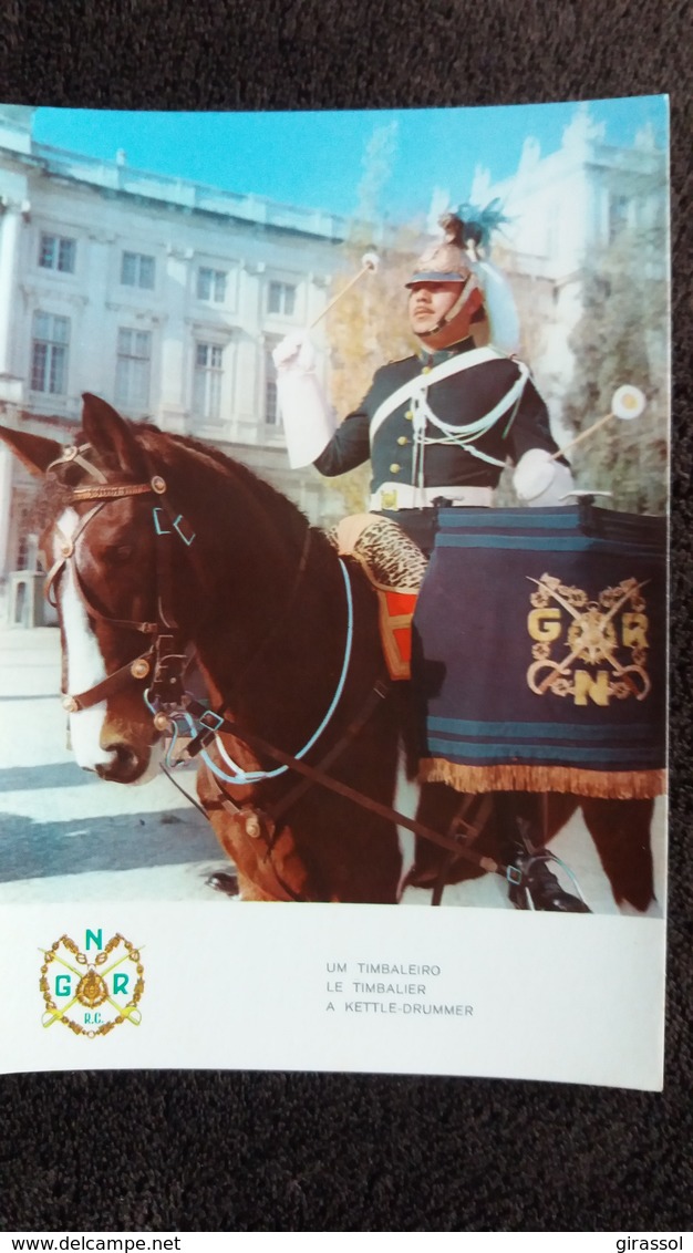 CPSM CHEVAL CHEVAUX LISBOA LISBONNE REGIMENT DE CAVALERIE DE LA GARDE NATIONALE REPUBLICAINE 6 LE TIMBALIER - Chevaux