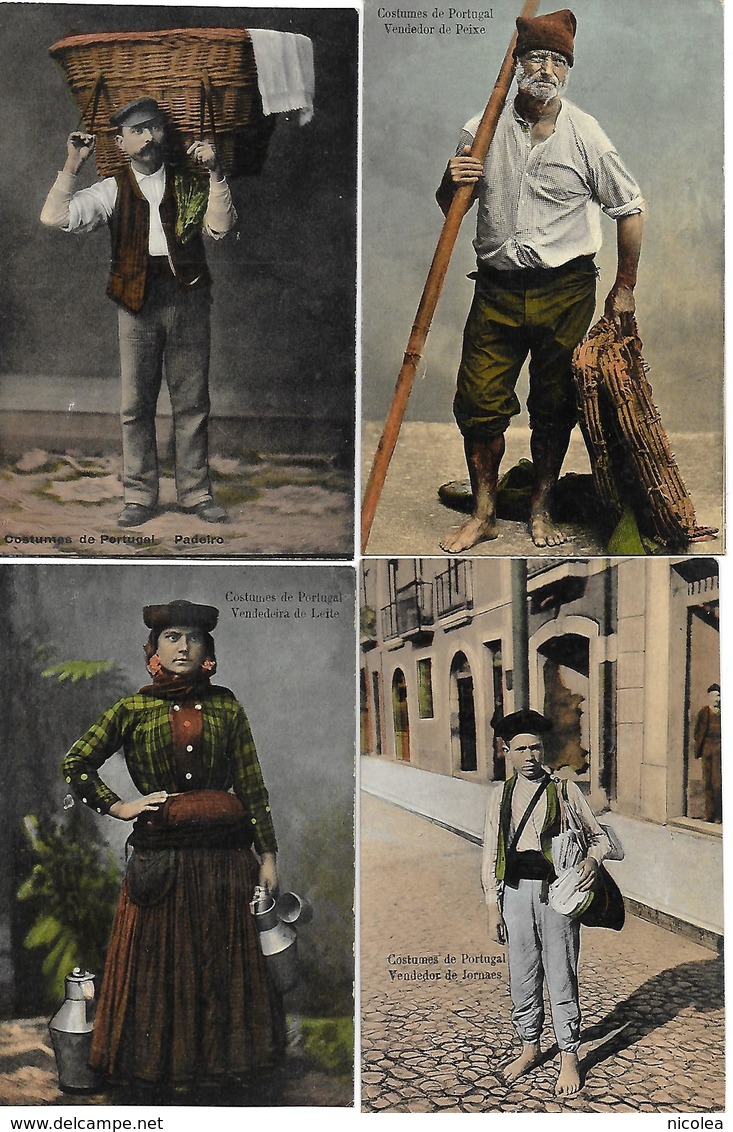 Costumes De PORTUGAL - Lot De 8 Cartes Postales Anciennes Des Métiers Non Postées Parfait état Voir Les 3 Scans - Autres & Non Classés