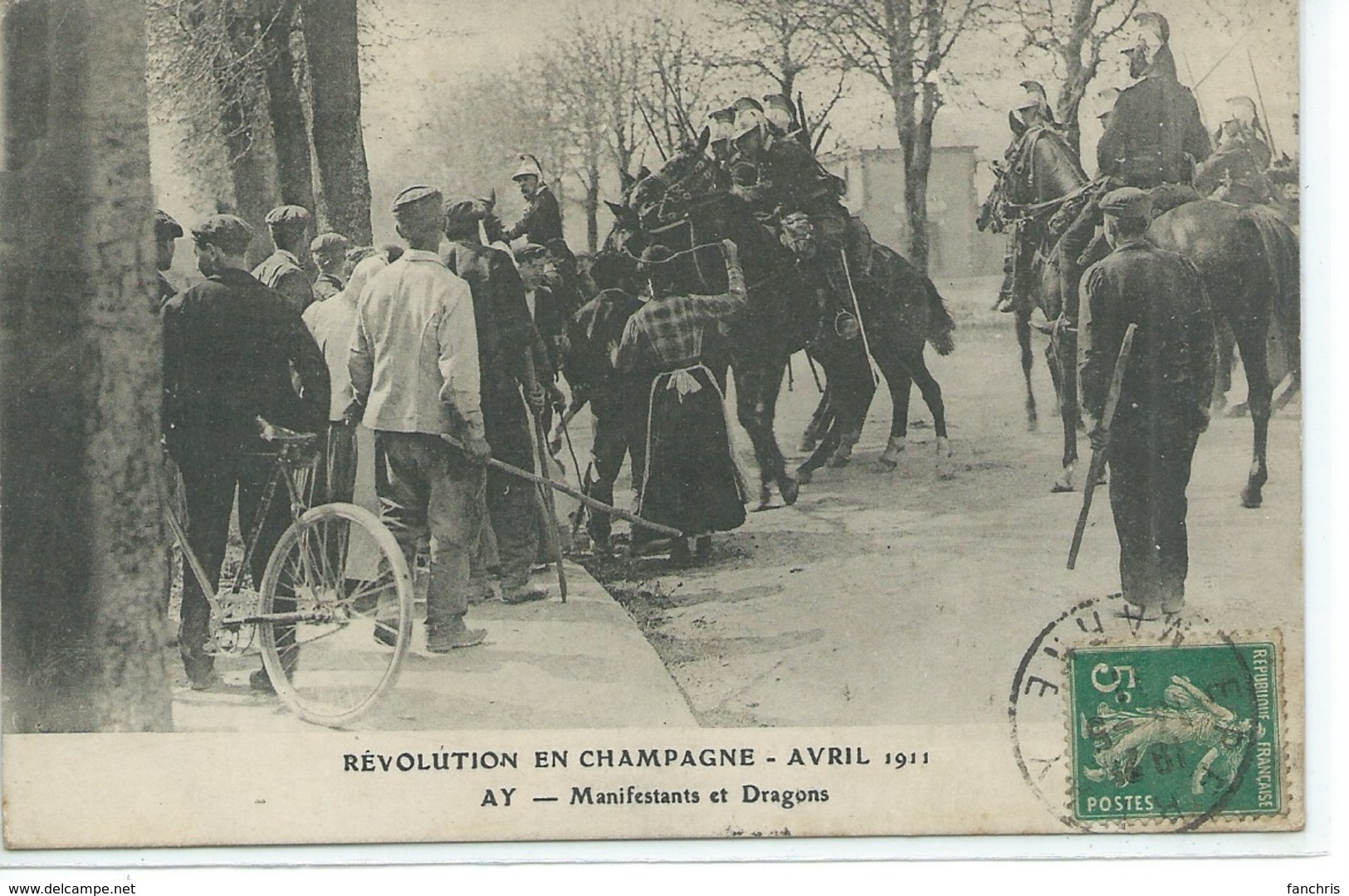 Ay- Manifestants Et Dragons- Révolution En Champagne-Avril 1911 - Ay En Champagne