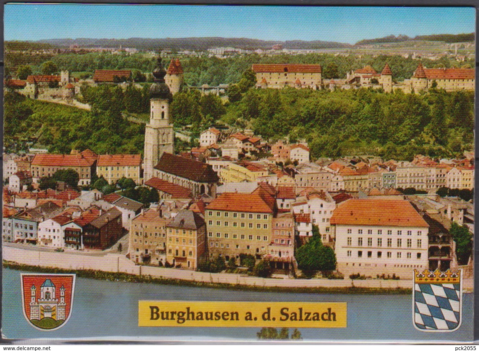 Burghausen Panoramafaltkarte 3teilig Ungelaufen  AK 577 - Burghausen