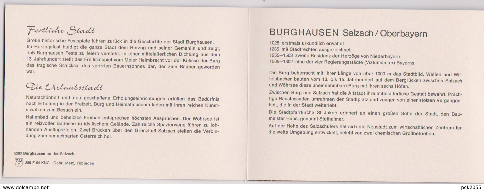 Burghausen Panoramafaltkarte 3teilig Ungelaufen  AK 577 - Burghausen