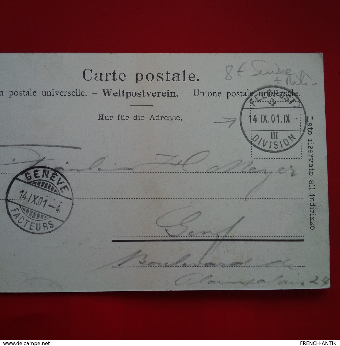 SCHUTZENBATAILLON CACHET FELDPOST III DIVISION - Sion