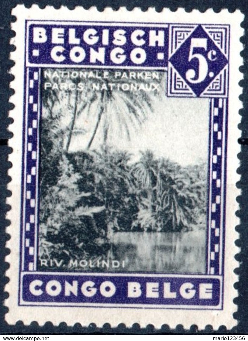 CONGO BELGA, BELGIAN CONGO, COLONIA BELGA, BELGIAN COLONY, PAESAGGI, 1938, 5 C., USATO  Mi: 173, Sn: 166, Yt: 197 - Usati