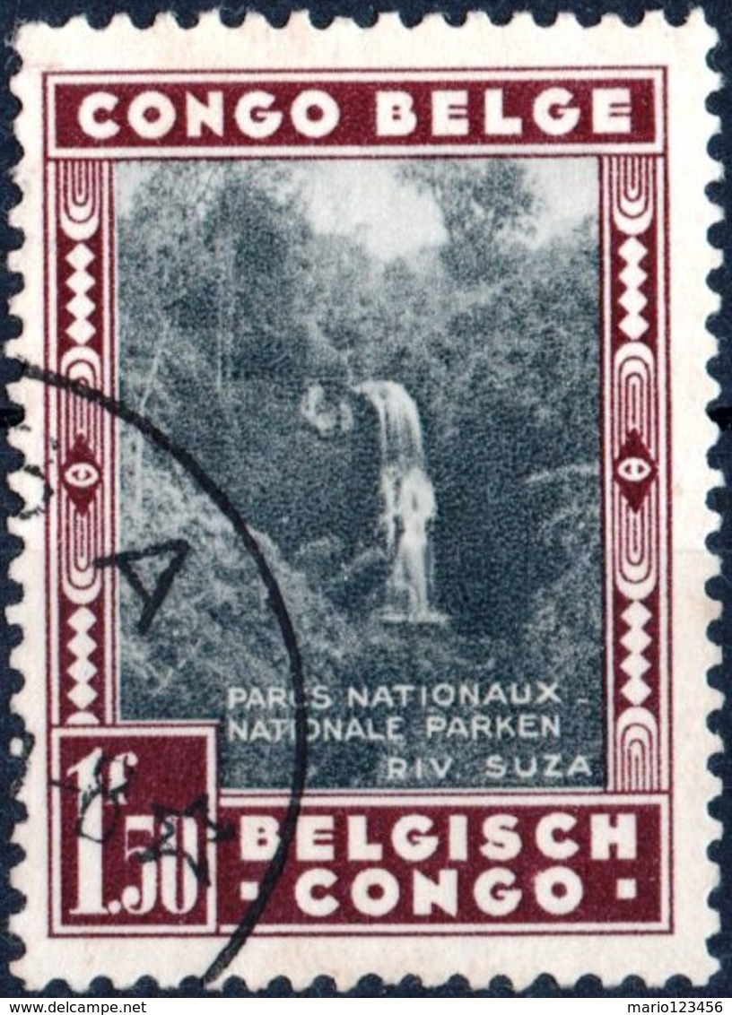 CONGO BELGA, BELGIAN CONGO, COLONIA BELGA, BELGIAN COLONY, PAESAGGI, 1938, 5 C., USATO  Mi: 175, Scott: 168, Yt: 199 - Usati