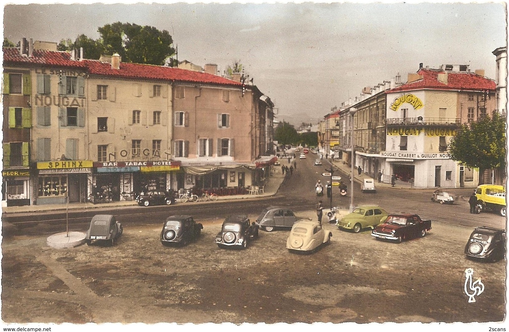 Dépt 26 - MONTÉLIMAR - La Place D'Aygu - (CPSM 8,9 X 13,9 Cm) - Automobiles Anciennes CITROËN, Etc. - Montelimar
