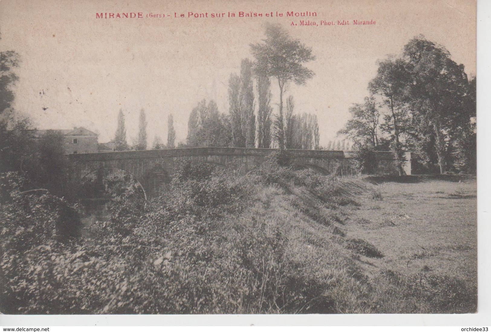 CPA Mirande - Le Pont Sur La Baïse Et Le Moulin - Mirande