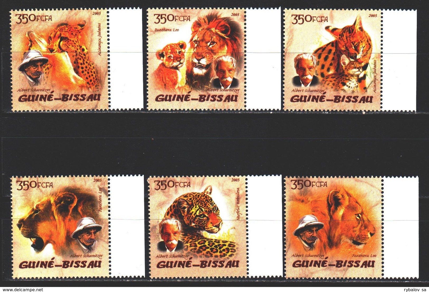 Guinea-Bissau. 2005. 2818A-23A. Predatory Cats, Lion. MNH. - Guinea-Bissau