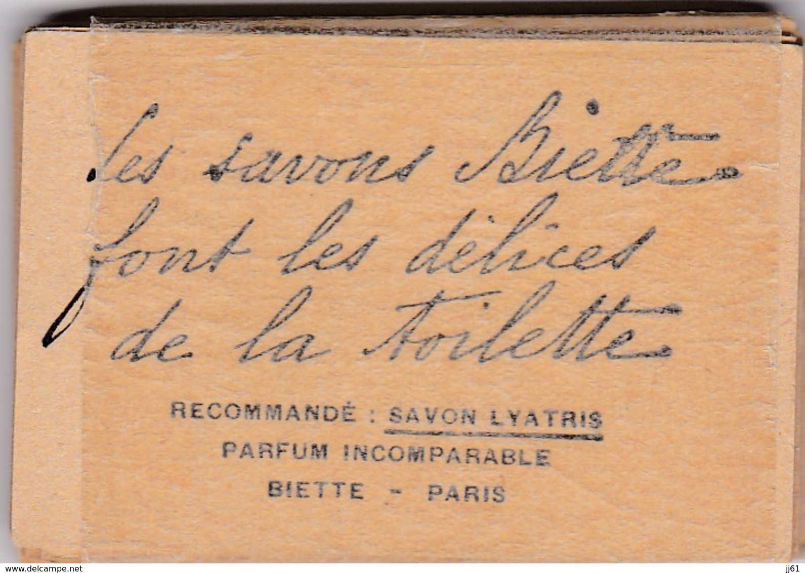 PARIS SAVON BIETTE PARFUM INCOMPARABLE SAVON LYATRIS LOT DE 16 PETITES CARTES PARFUMEES PUBLICITAIRE DELICES TOILETTE - Droguerie & Parfumerie