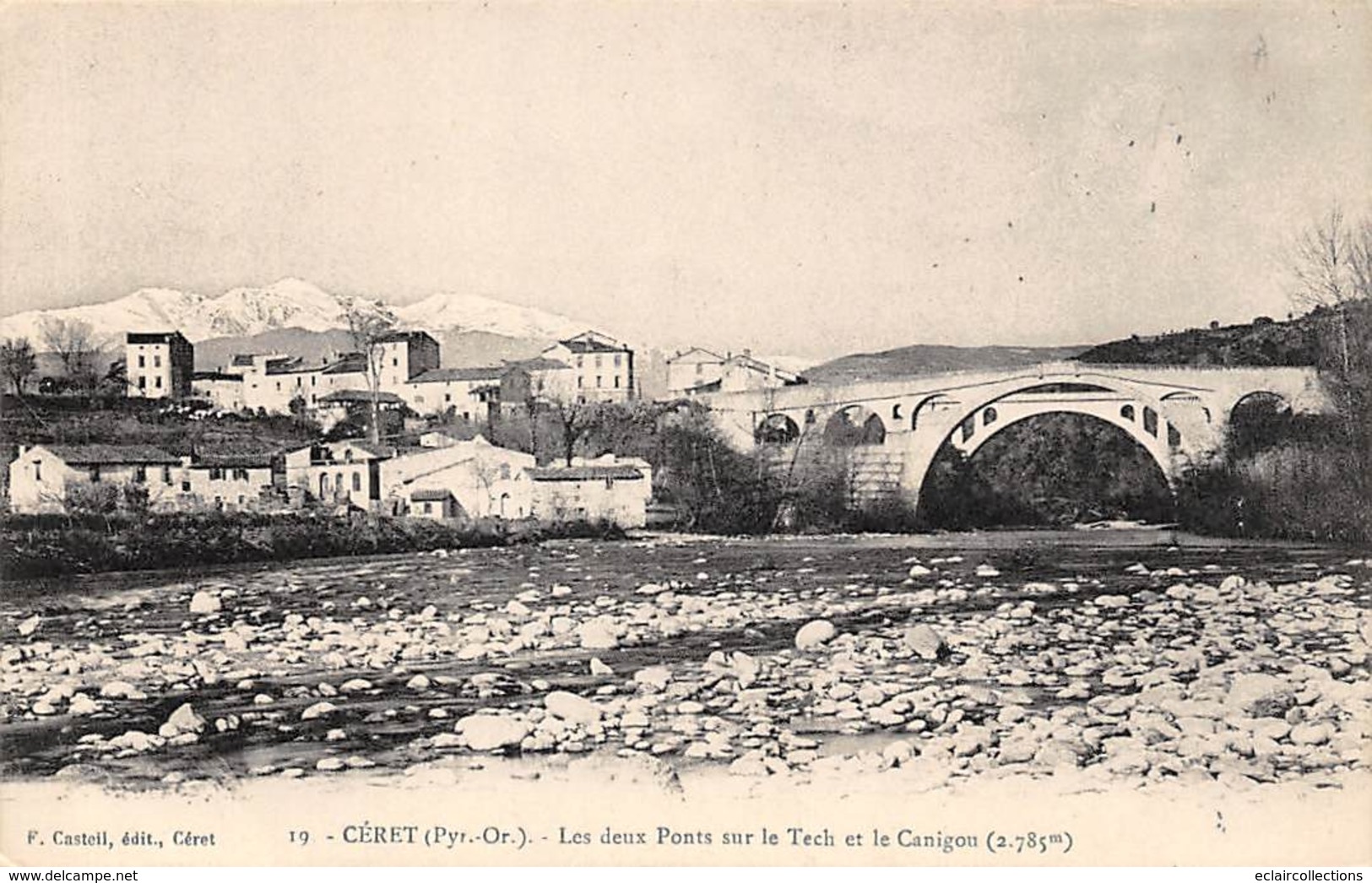 Ceret        66          Les Deux Ponts Sur Le Tech       (voir Scan) - Ceret