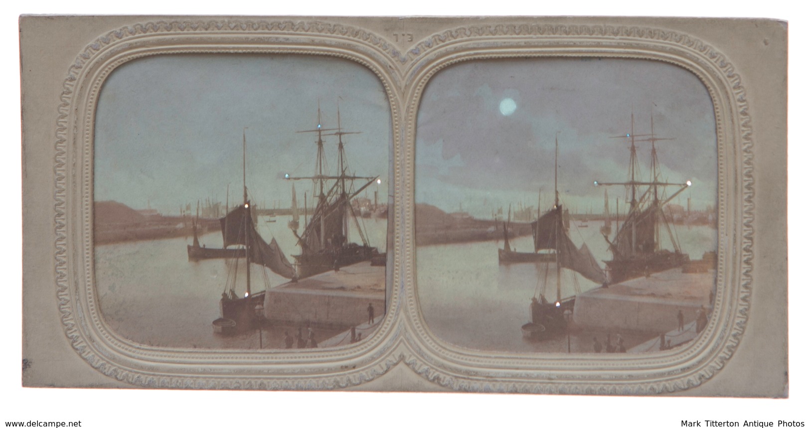 Stereoview - Surpise View Harbour Scene - Hold-to-light Or Tissue View - Visionneuses Stéréoscopiques