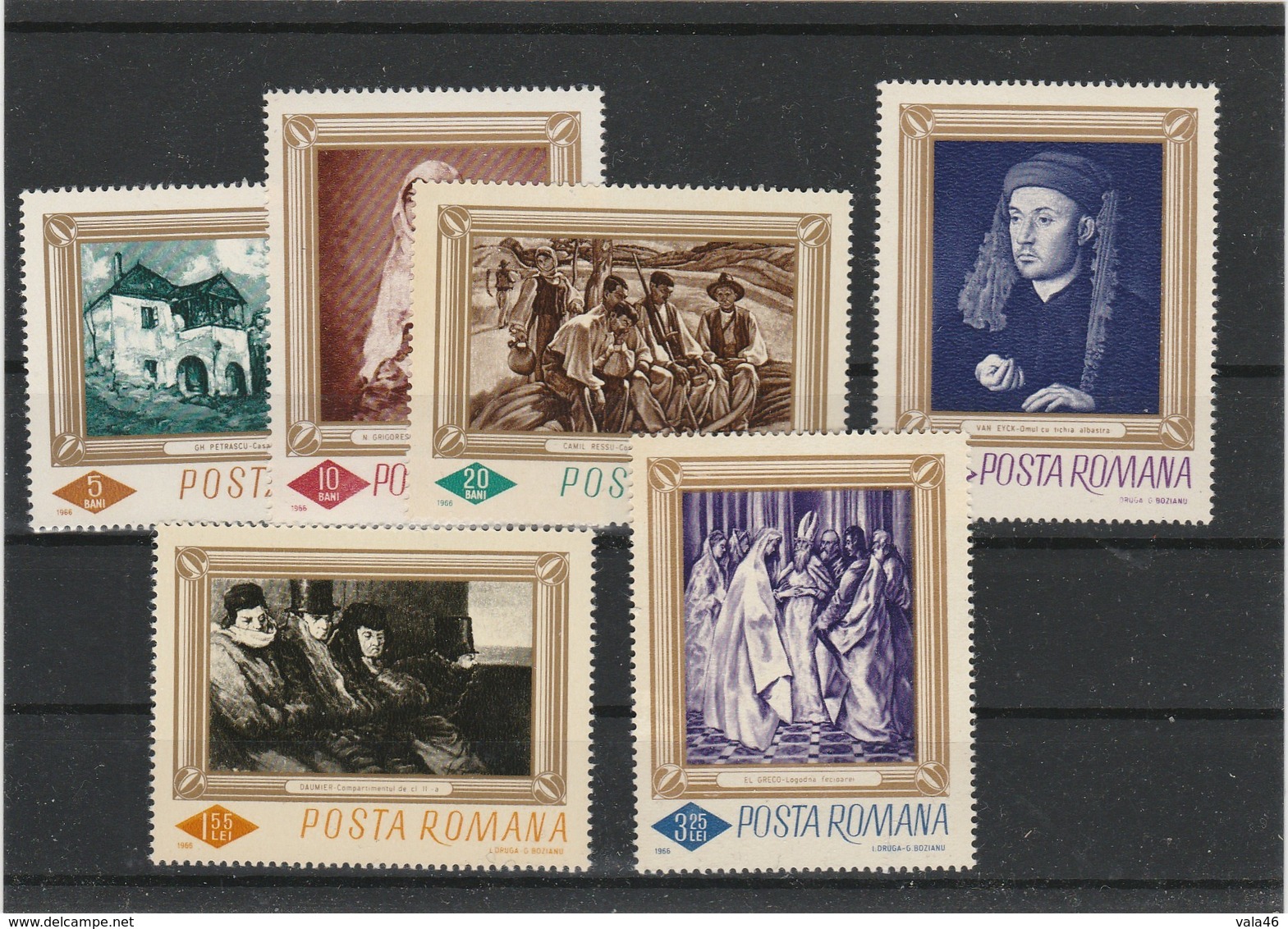 ROUMANIE    - THEME TABLEAUX   JOL LOT DE 6 VALEURS - Variétés Et Curiosités