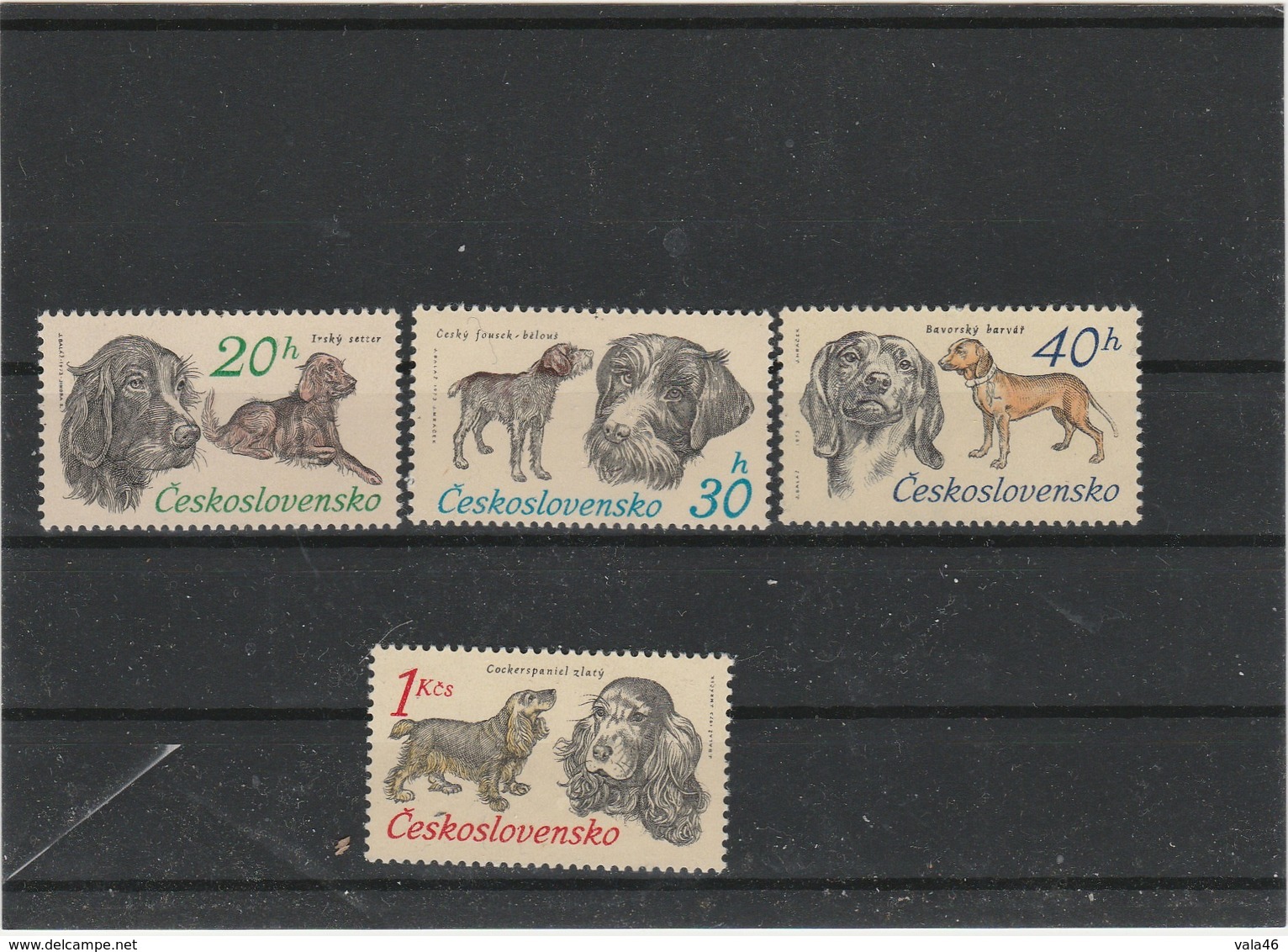 TCHECOSLOVAQUIE - THEME  ANIMAUX   CHIENS    JOL LOT DE 4 VALEURS - Ungebraucht