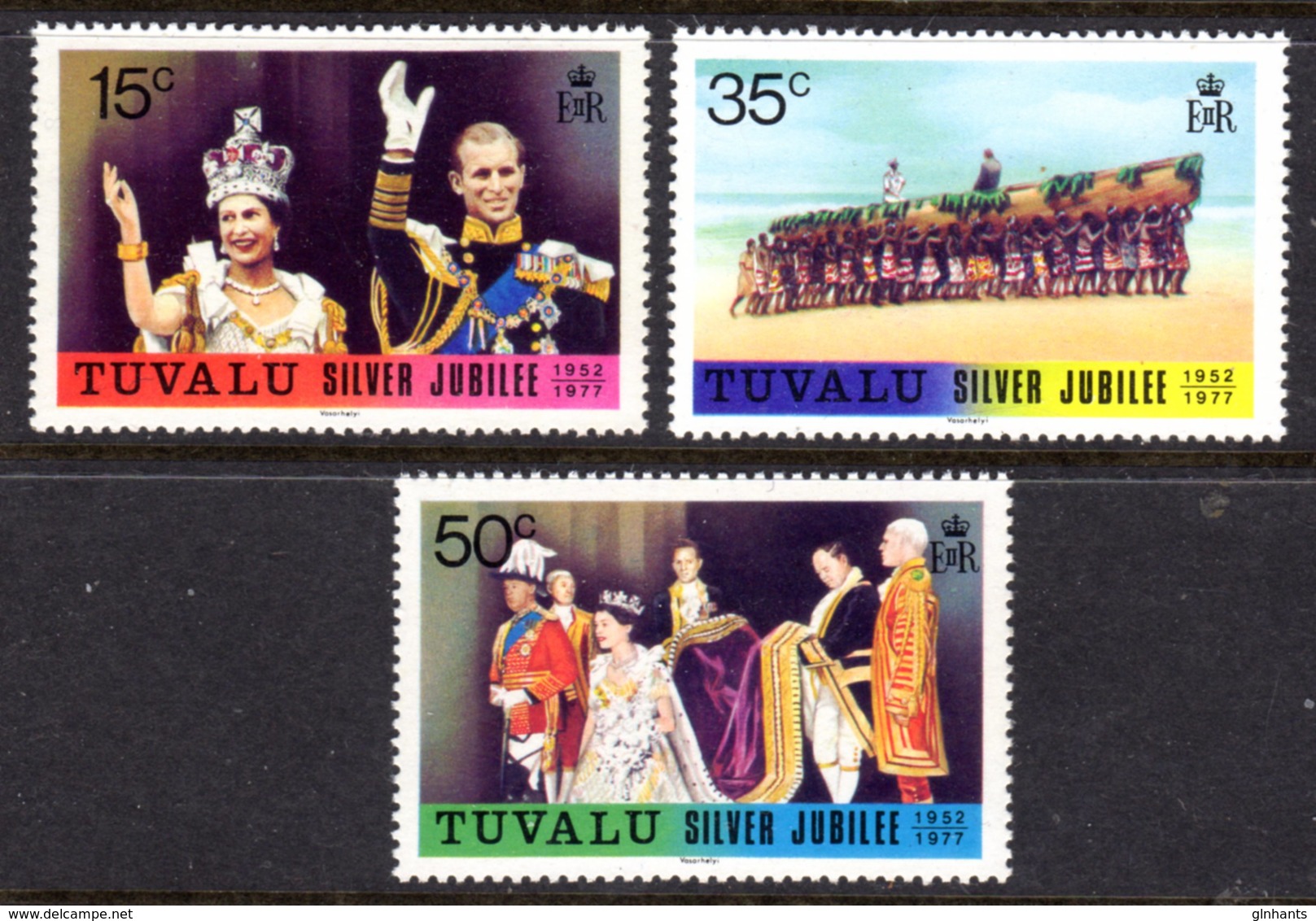 TUVALU - 1977 SILVER JUBILEE SET (3V) FINE MNH ** SG 50-52 - Tuvalu