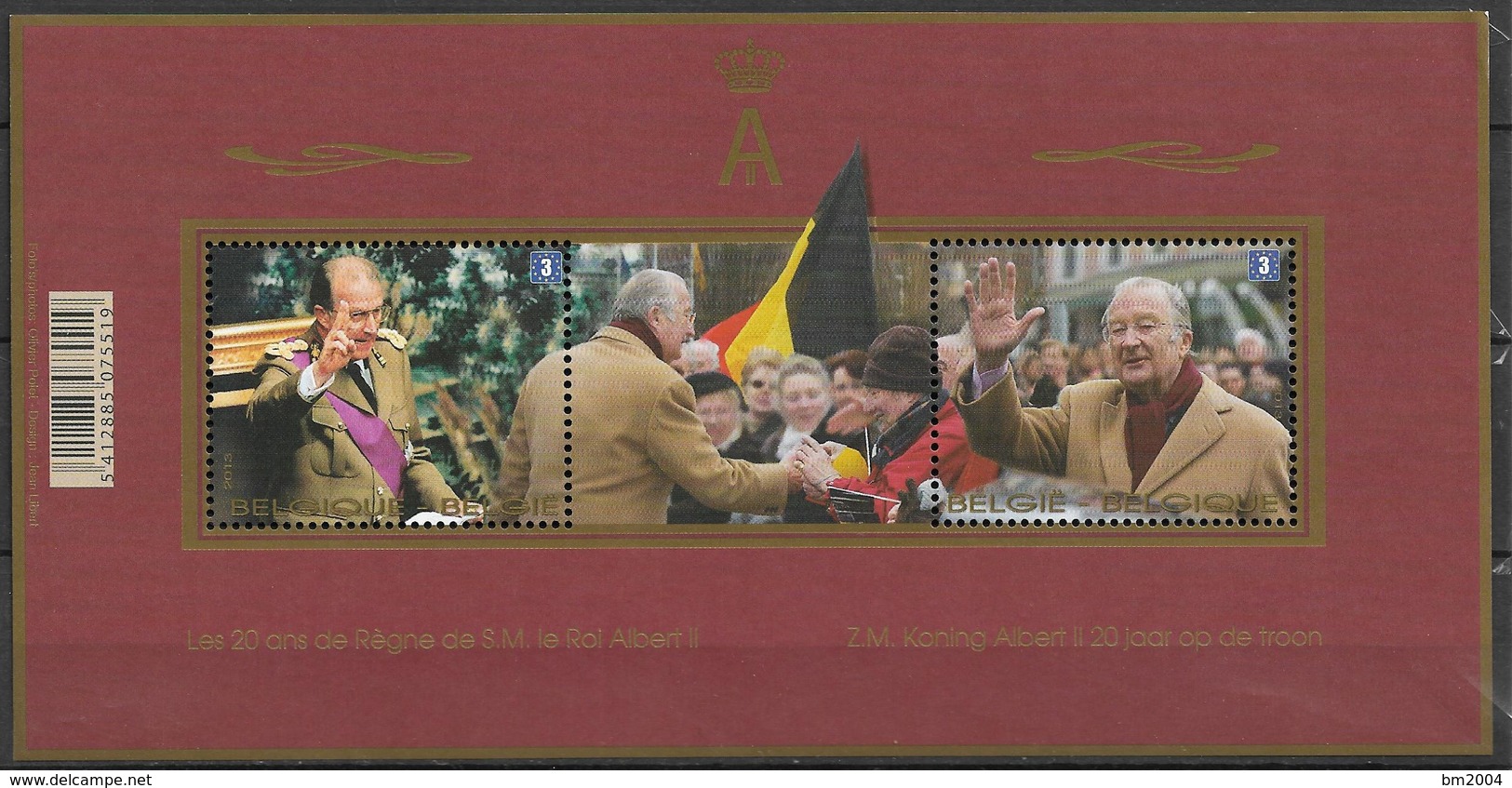 2013  Belgien Belgique Mi. Bl 175 **MNH  20 Jahre Regentschaft Von König Albert II. - Neufs