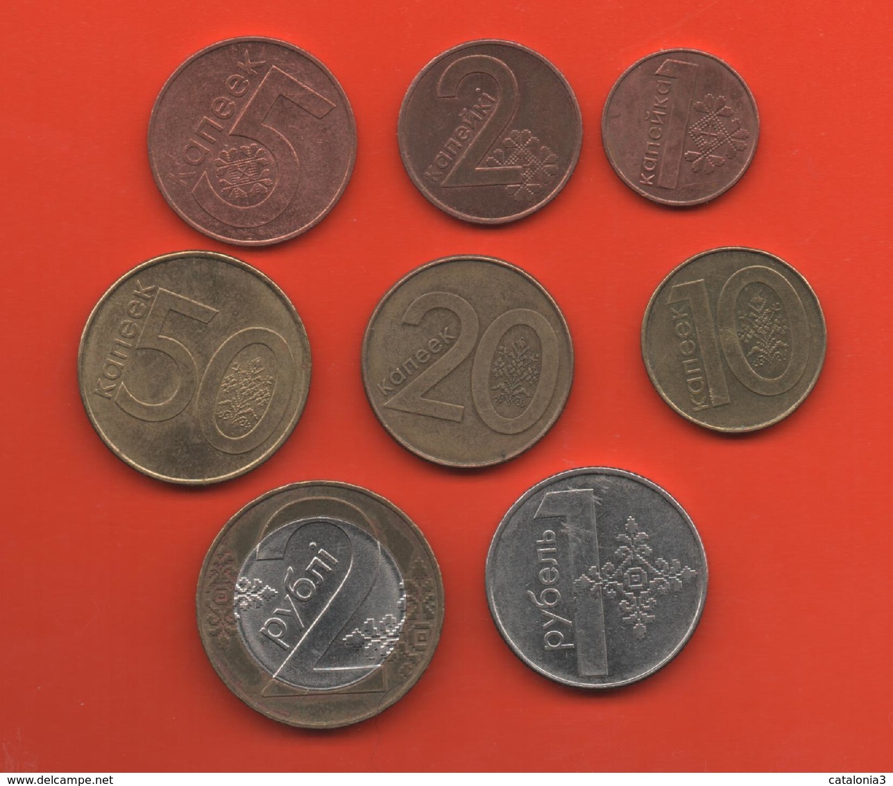 BIELORUSSIA - BELORUS = SERIE 8 MONEDAS DIFERENTES - Belarus