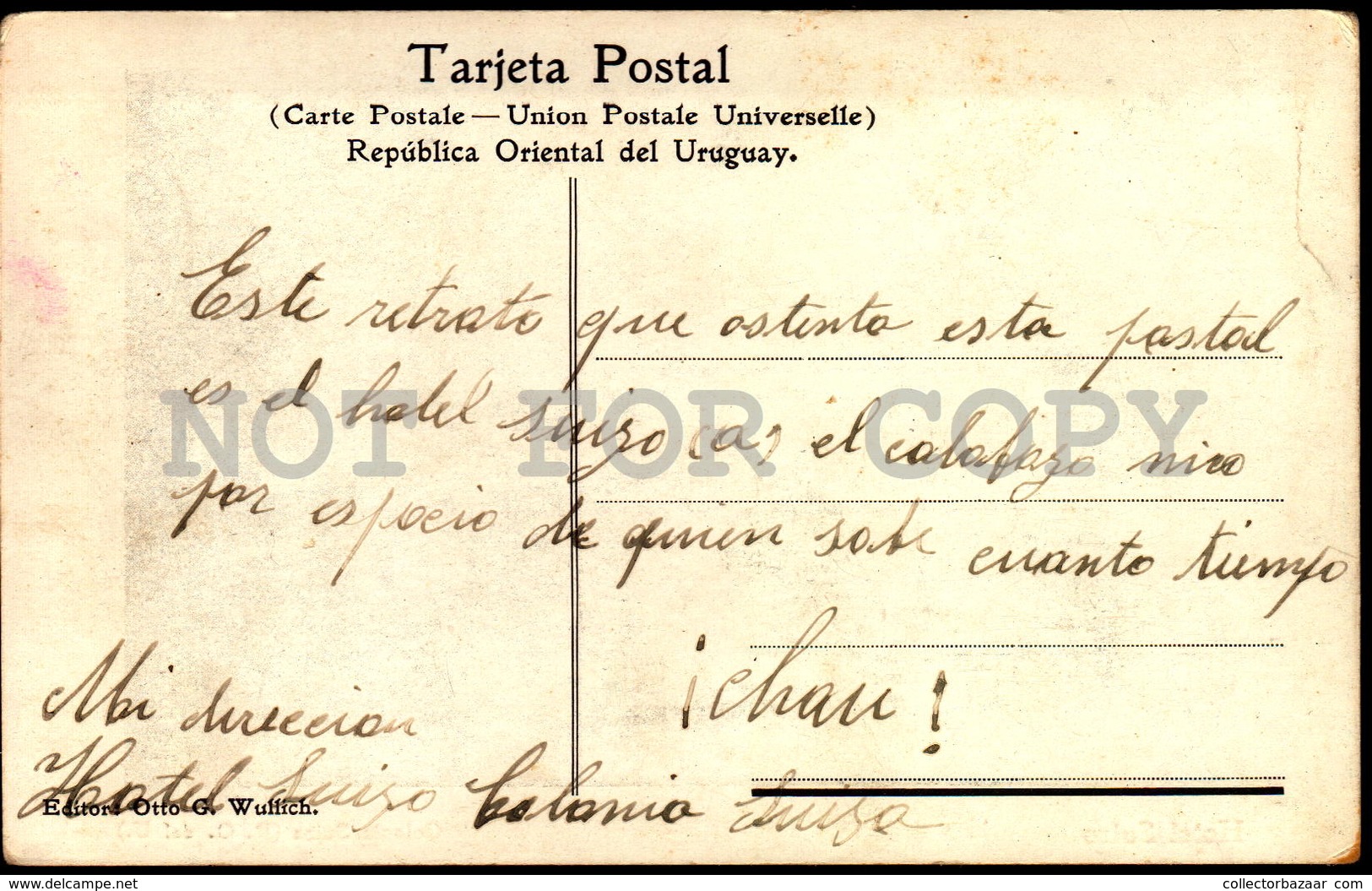 Uruguay Colonia Suiza Tarjeta Postal Original Ca 1900 Switzerland Colony In Uruguay Hotel Postcard (w5_1269) - Uruguay