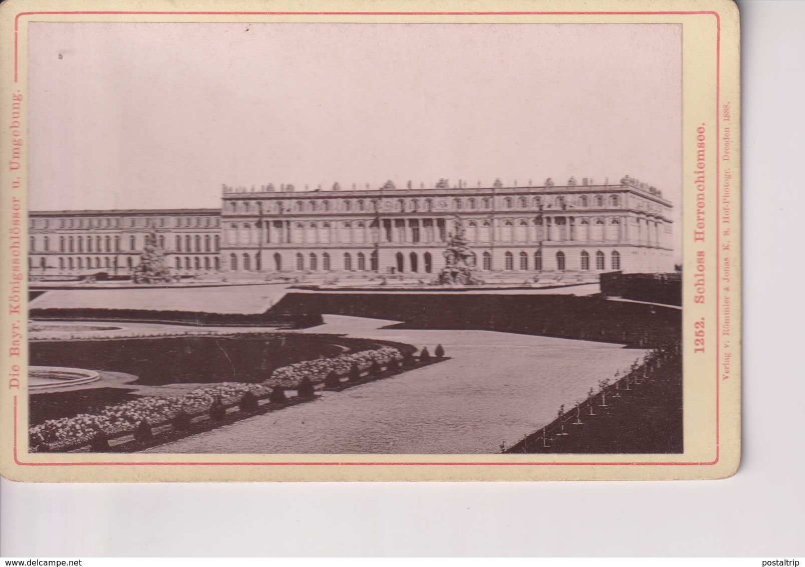 1888 BAYERN SCHLOSS HERRENCHIEMSEE DIE BAYR KÖNIGSSCHLÖSSER  DEUTSCHLAND GERMANY 16*10CM CABINET PHOTOGRAPHS - Ancianas (antes De 1900)