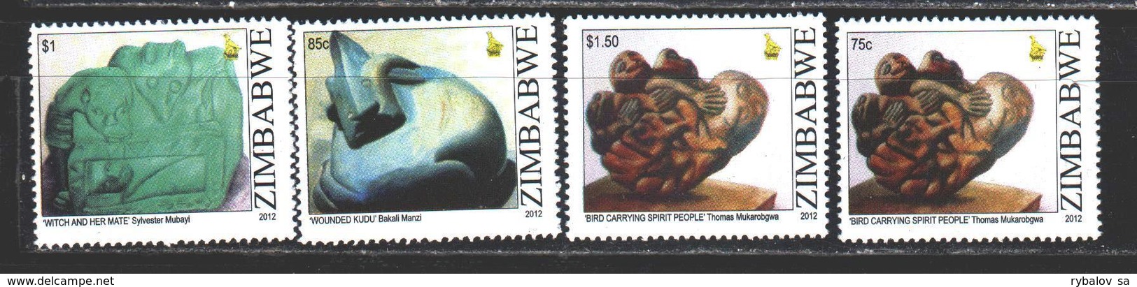 Zimbabwe. 2012. 981-84 From The Series. Sculptures. MNH. - Zimbabwe (1980-...)