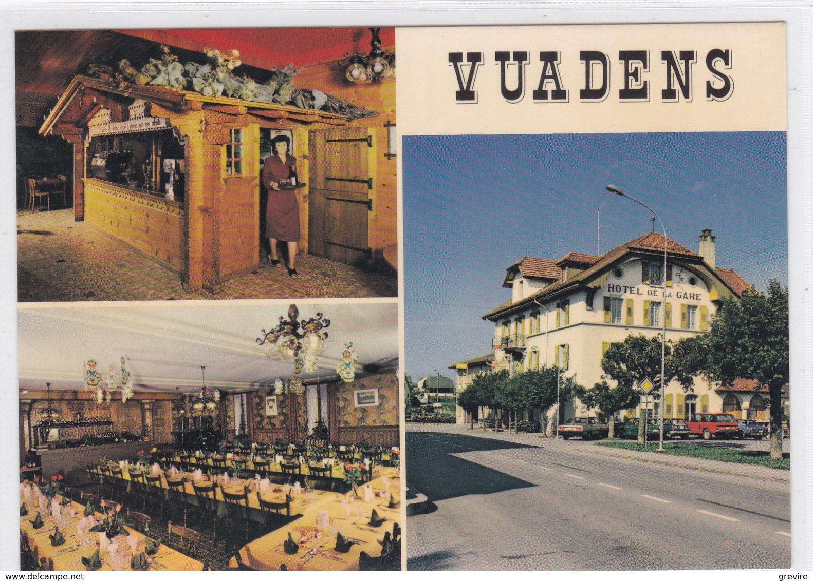 Vuadens, Hôtel De La Gare, 3 Vues, Format 10 X 15 - Vuadens