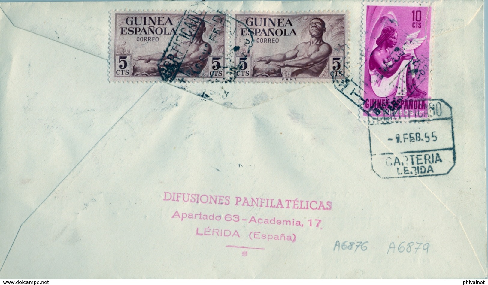 1954 , GUINEA ESPAÑOLA , ED. 342 / 343 , SOBRE DE PRIMER DIA CIRCULADO , EXPLORADOR MANUEL IRADIER - Guinea Española