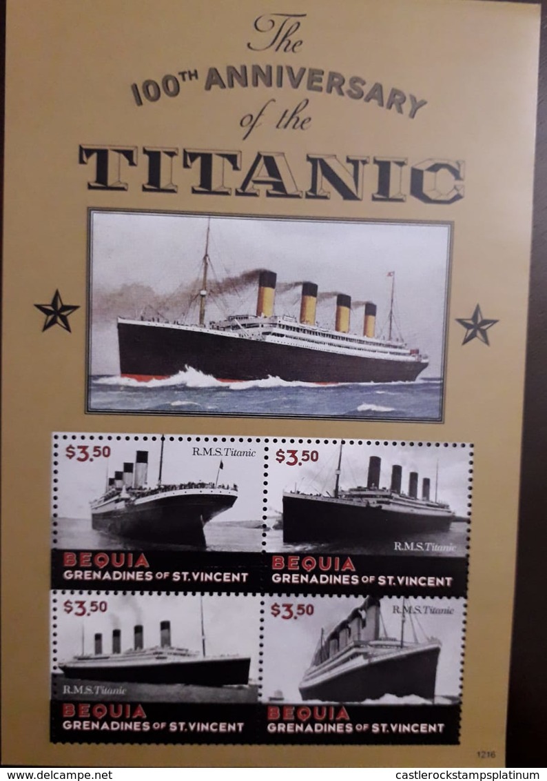 U) 2012, GRENADINES OF ST. VICENT, 100 ANNIVERSARY OF THE TITANIC, MULTIPLE STAMPS, PERFORATED - St.Vincent & Grenadines