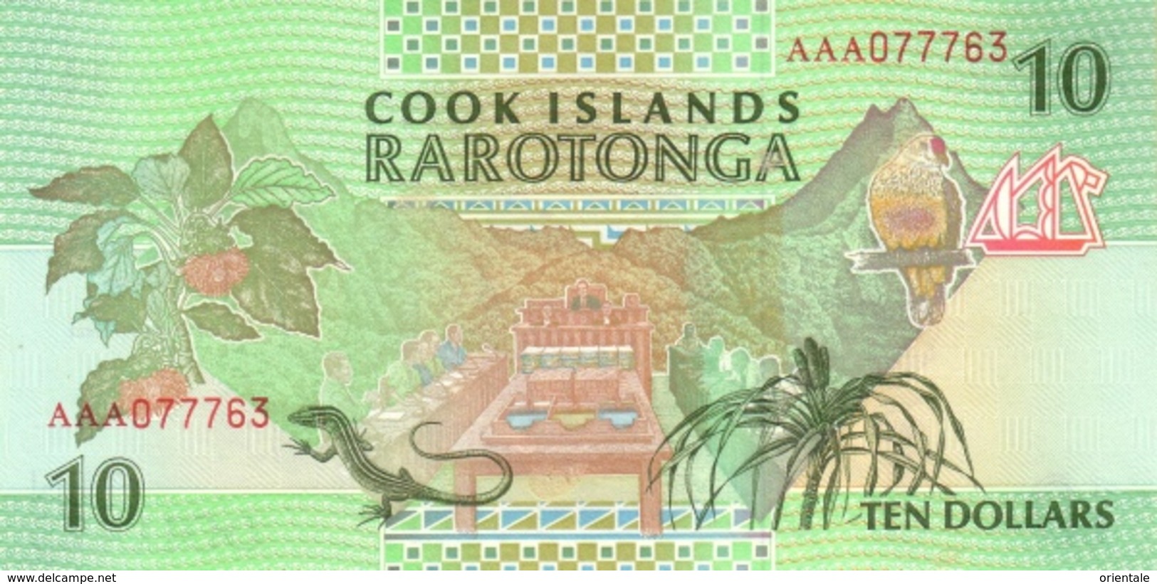 COOK ISLANDS  P. 8a 10 D 1992 UNC - Isole Cook